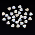 Strass in vetro piatti a cuore, cristalli AB chiarodiluna per nail art e decorazioni fai da te. - Forma a cuore / 20 Pezzi (7mm)