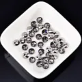 Flache Nagelkunst Kristall Strasssteine Mix in Mineralgrau, perfekt für DIY Glitzer Maniküre. - Rund / 6mm / Mineralgrau