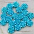 19mm blue rose resin beads craft DIY handmade accessories pearl metallic shine beautiful style - 50g Approx. 50 Pcs / Lake Blue