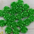 19mm green rose flower pearl beads DIY acrylic craft accessories for handmade jewelry making - 50g Approx. 50 Pcs / Grass Green