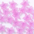 Perles Fleurs 5 Pétales Givrées DIY Matériel Coiffure Épingles Rose Perles Vrac - 50 g, env. 70 pièces / Violet Rougeâtre
