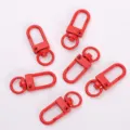 Candy color metal swivel snap hook spring keychain clip U shaped bag pendant hardware - Bright Red