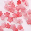 Perles cloche en ABS rose dégradé pour fabrication de bijoux DIY, joli charme floral - 50 g environ 200 pièces / Rouge