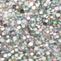 Mixed size 2-5mm flatback resin rhinestones AB crystal for nail art phone case DIY crafts - White AB Mixed Sizes 15g