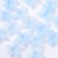 Cuentas de flores de cinco pétalos azul claro esmerilado accesorio para el pelo diy acetato - Azul cielo