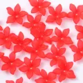 Cuentas sueltas de flores de 5 pétalos rojos accesorios para el cabello manualidades joyas. - Rojo