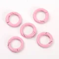 DIY anillos de resorte metal rosa mosqueton redondo bolso accesorios ferreteria 5pz set - 20mm / Rosa