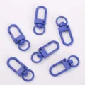Blue metal swivel snap hooks keychain clips for bags crafts accessories hardware pack - Sapphire Blue
