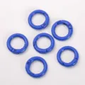 Anello a molla in metallo blu fibbia chiave tonda, accessorio borsa per fai da te e gioielli. - Blu