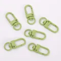 Green metal spring swivel keychain clips and U shaped lobster clasps for bag hooks - Green
