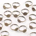 Verstellbare 10mm Flachplatte Ring Rohlinge Bronze DIY Schmuckherstellung Zubehör - Antikbronze