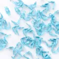 4mm Light Blue Bead Tips Crimp Covers Metal Clasp Connectors for DIY Jewelry Making Bracelets - Sky Blue