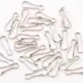 Silver metal gourd snap hooks bulk pack, mini lobster clasps for keychains and crafts DIY. - 13mm / White K/Silver