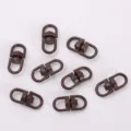 Bruine metalen draaibare D-ringen connector hardware voor tassen sleutelhangers banden - Donker Koffie