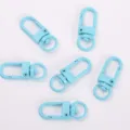 Light blue metal spring snap hook swivel keychain clasp, candy color bag hardware. - Sky Blue