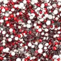 Red mixed size 2-5mm flatback rhinestones for nail art DIY and phone case decoration. - Deep Red Mixed Sizes 15g