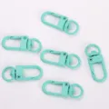 Candy color metal swivel keychain hooks snap spring clips for bags and DIY crafts. - Peacock Green