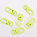 Candy color metal swivel lobster clasp keychain hook, U-shaped spring gate buckle for bags. - Fluorescent Green