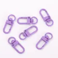 Purple metal spring swivel keychain snap hook and U-shaped clasps variant items. - Purple