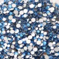 Mixed size 2-5mm blue flatback resin rhinestones for nail art phone case DIY crafts decoration. - Sky Blue Mixed Sizes (15g)