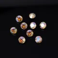 Holographic crystal round rhinestones with multi-faceted cut, sparkling craft decor. - Diamond / 8mm 12 Pcs
