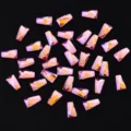 Laser roze platte nagel strass steentjes, onregelmatige gefacetteerde sprankelende charms voor nailart. - Trapezium / 2x3x6mm 20 Stuks/Verpakking / Laser Roze