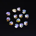 Faceted irregular crystal rhinestones, colorful sparkling diamond gems for nail art craft. - Ice Cube / 6x8mm 12 Pieces