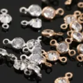 Conectores de estrás doble bucle dijes bisel cristal para manualidades hacer joyas - Redondo de doble anilla de 3 mm