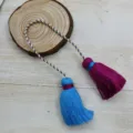 Double-headed color contrast Chinese style Hanfu tassel pendant with high-end cotton thread. - Color 11