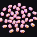 Sprankelende ovale laserroze strass stenen met platte achterkant voor nagelkunst. - Ovaal / 6x8mm 20 Stuks/Verpakking / Laser Roze