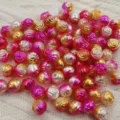 Perles roses bicolores en ABS dégradé pour la fabrication de bijoux DIY et décoration de mariage. - Jaune Rose Rouge