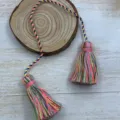 Colorful cotton double-head tassel pendant for Hanfu traditional Chinese knot decoration. - Color 17