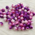 Perles roses bicolores en ABS dégradé pour la fabrication de bijoux et décoration art - Rose Violet