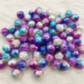 Perles ABS en forme de rose dégradé pour bijoux DIY décoration florale de mariage - Bleu et Violet