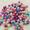 Perles de rose ABS colorées en dégradé, idéales pour la bijouterie DIY et la décoration. - Multicolore