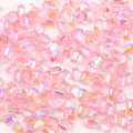 Aurora rectangular nail rhinestones 100pcs crystal glass flatback gems for DIY nail art design. - Icy Pink