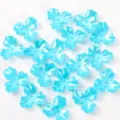 Cuentas de flores azules de tres pétalos de 27mm para manualidades de ramos de bricolaje - Azul lago
