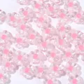 Perline di fiori rosa trasparenti in acrilico per braccialetti, collane e accessori artigianali fai-da-te. - Circa 450 pezzi per 250 g / Rosa