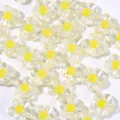 Perline di fiori in acrilico trasparente con centro giallo, ideali per gioielli fai da te e bracciali. - Circa 450 pezzi per 250 g / giallo limone