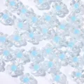 Perles de fleurs en acrylique transparent avec centre bleu pour bracelets et colliers DIY. - Bleu