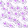 Perles acryliques transparentes fleurs de prunier colorées DIY bracelet collier accessoires - Violet
