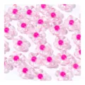 Perline di fiori in acrilico trasparente con centro rosa per gioielli fai da te fatti a mano. - Circa 450 pezzi per 250 g / Rosso rosa