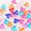 cuentas acrílicas de flores de 3 pétalos de 27mm diy ramo hecho a mano material floral - Colores Mezclados al Azar
