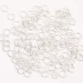 Silver metal jump rings detail, essential DIY jewelry components for connecting bracelets and earrings. - 0.5x3mm / Thick Silver Plated