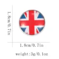 Britse vlag metalen badge ronde broche speld 1,8cm modeaccessoire voor kleding decoratie - Britse Vlagstijl (C2636-1) / 1.8cm