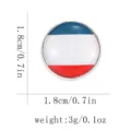 Ronde metalen badge variant met Franse driekleur vlag, 1.8cm diameter, 3g licht. - Frankrijk Vlag Stijl (C2636-3) / 1.8cm
