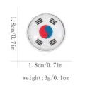 Zuid-Korea vlag broche badge, ronde metalen speld, diameter 1,8 cm, lichtgewicht ontwerp. - Koreaanse Vlagstijl (C2636-4) / 1.8cm