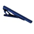 Donkerblauwe metalen stropdasclip voor heren, elegant gestreept ontwerp voor zakelijke pakken. - 1 Stuk / Blauw