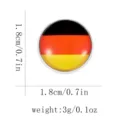 Duits vlag glas drukknop broche, 1.8cm ronde metalen badge accessoire voor kleding. - Duitse Vlagstijl (C2636-5) / 1.8cm