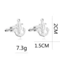 Zilveren anker manchetknopen voor heren overhemden, stijlvolle nautische metalen accessoires. - Zilver Anker Stijl (B1035) / Zilver